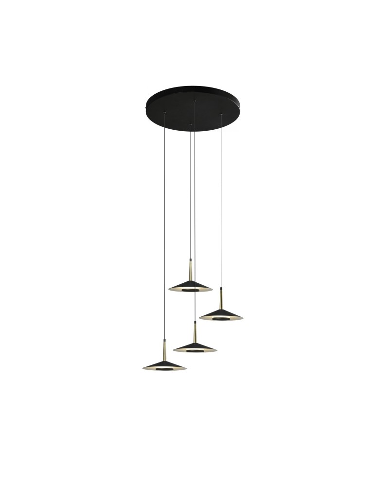 ORION * COLGANTE CIRCULAR NEGRO/CUERO  4L LED  32W  3000K